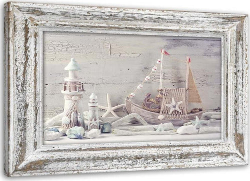 Quadro-su-tela,-Marittimo-Shabby-Chic-Beige