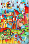 Quadro-su-tela,-Moderna-città-colorata