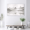 Quadro-su-tela,-Montagne-sul-lago-astrazione