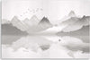 Quadro-su-tela,-Montagne-sul-lago-astrazione