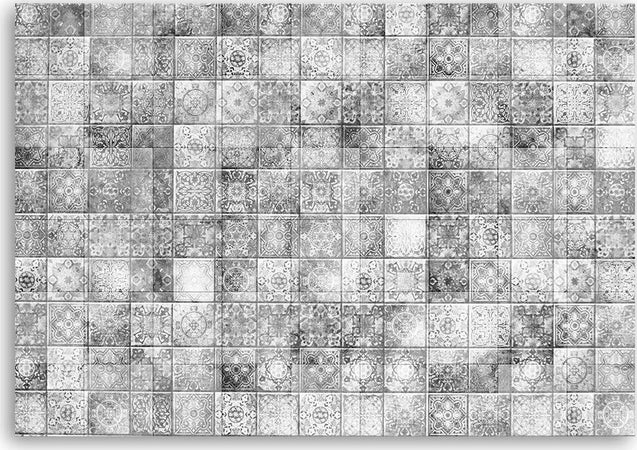 Quadro-su-tela,-Mosaico-orientale-su-piastrelle-grigie
