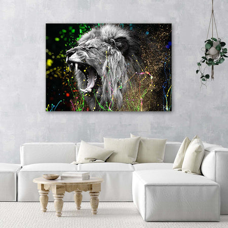Quadro-su-tela,-Natura-animale-di-leone