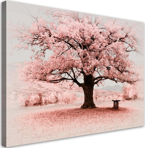 Quadro-su-tela,-Natura-di-astrazione-dell'albero-rosa