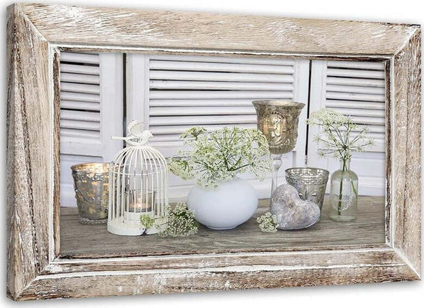 Quadro-su-tela,-Natura-morta-Shabby-chic
