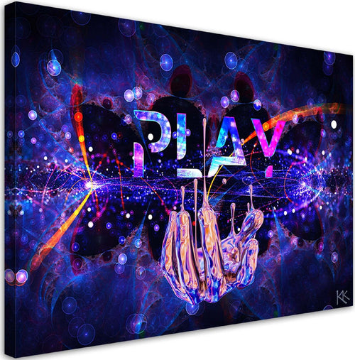 Quadro-su-tela,-Neon-con-il-gioco-dell'iscrizione