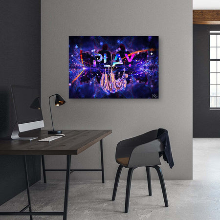Quadro-su-tela,-Neon-con-il-gioco-dell'iscrizione