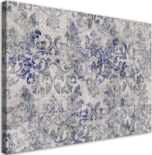 Quadro-su-tela,-Ornamento-blu-su-piastrelle-portoghesi