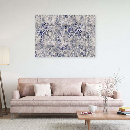 Quadro-su-tela,-Ornamento-blu-su-piastrelle-portoghesi