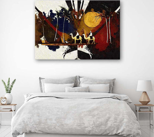 Quadro-su-tela,-Paesaggio-africano-astratto