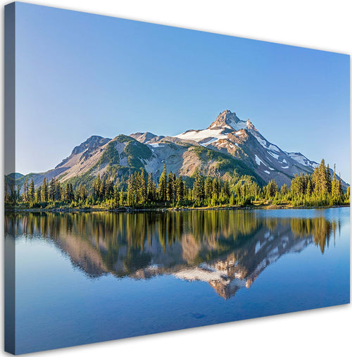 Quadro-su-tela,-Paesaggio-del-lago-di-foresta