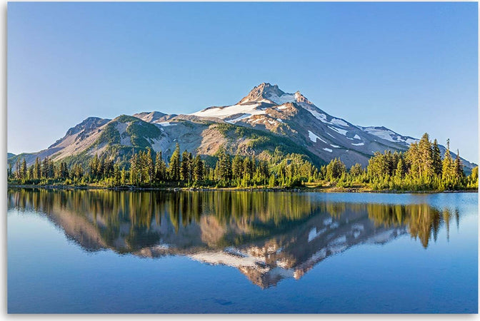 Quadro-su-tela,-Paesaggio-del-lago-di-foresta