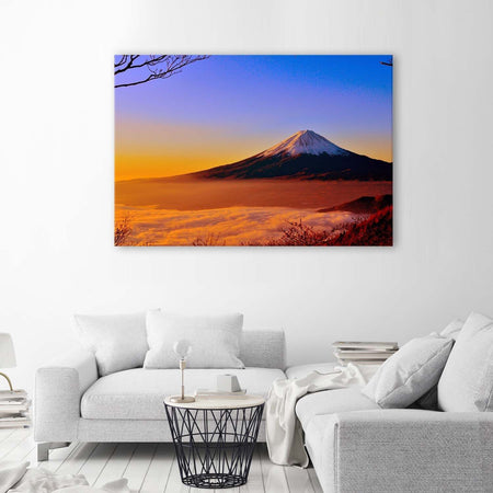 Quadro-su-tela,-Paesaggio-montano-del-Monte-Fuji
