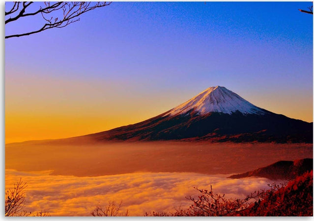 Quadro-su-tela,-Paesaggio-montano-del-Monte-Fuji