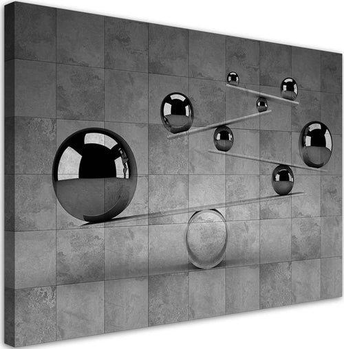 Quadro-su-tela,-Palline-3d-d'argento