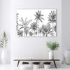 Quadro-su-tela,-Palme-in-bianco-e-nero
