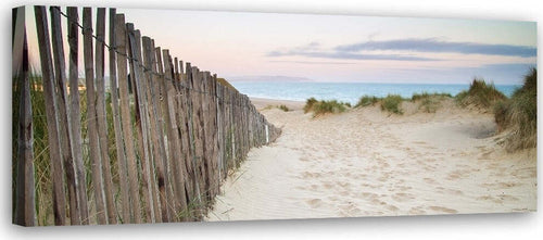 Quadro-su-tela,-Panorama-del-tramonto-sulla-spiaggia