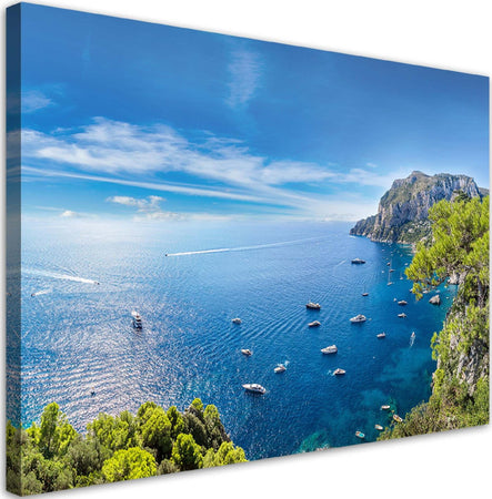Quadro-su-tela,-Panorama-delle-navi-marine-dell'isola