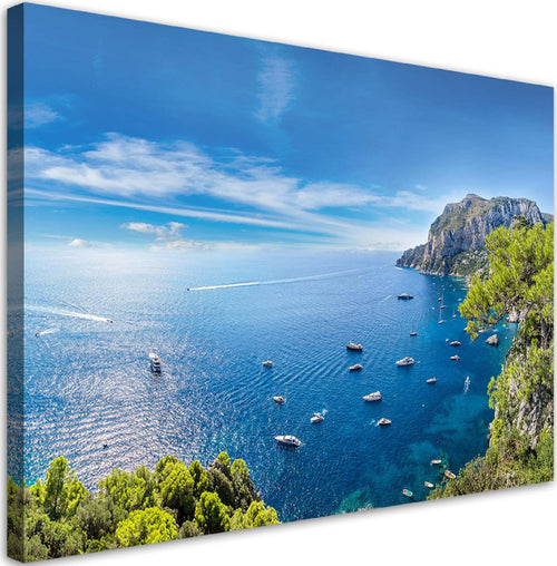 Quadro-su-tela,-Panorama-delle-navi-marine-dell'isola