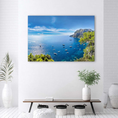 Quadro-su-tela,-Panorama-delle-navi-marine-dell'isola