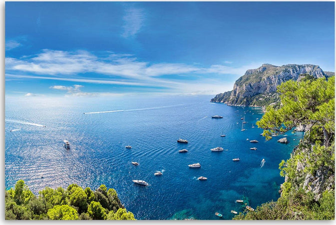 Quadro-su-tela,-Panorama-delle-navi-marine-dell'isola