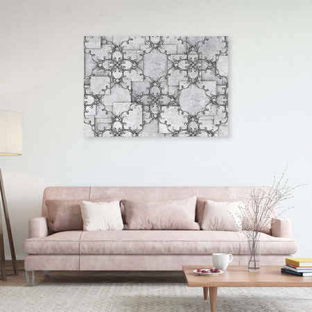 Quadro-su-tela,-Pattern-orientale-su-uno-sfondo-Shaar