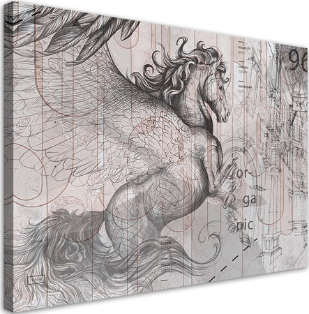 Quadro-su-tela,-Pegas-Horse-Abstraction