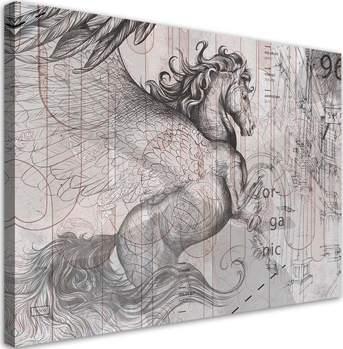 Quadro-su-tela,-Pegas-Horse-Abstraction