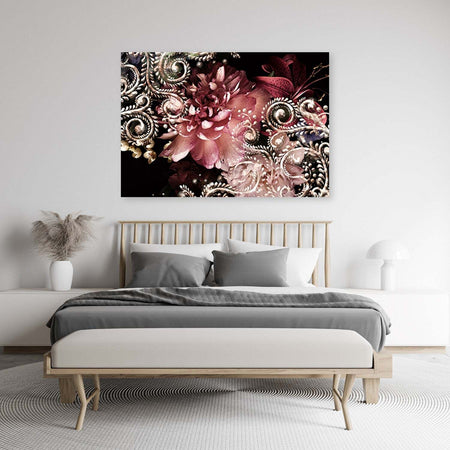 Quadro-su-tela,-Peonia-e-giglio