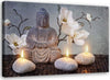 Quadro-su-tela,-Pietra-di-fiori-grigi-di-Buddha