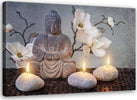 Quadro-su-tela,-Pietra-di-fiori-grigi-di-Buddha