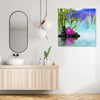 Quadro-su-tela,-Pietre-sull'acqua-zen