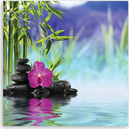 Quadro-su-tela,-Pietre-sull'acqua-zen