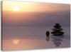 Quadro-su-tela,-Pietre-Zen-al-tramonto