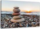 Quadro-su-tela,-Pietre-Zen-Beach-marrone