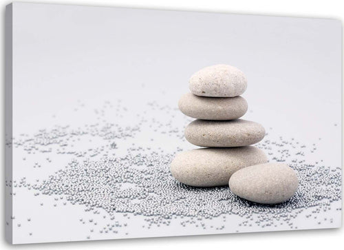 Quadro-su-tela,-Pietre-Zen-Beige