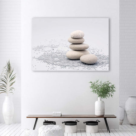 Quadro-su-tela,-Pietre-Zen-Beige