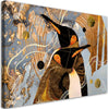 Quadro-su-tela,-Pinguini-dorati-Animali-astrazione
