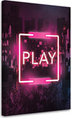 Quadro-su-tela,-Pink-Play-iscrizione-per-il-giocatore