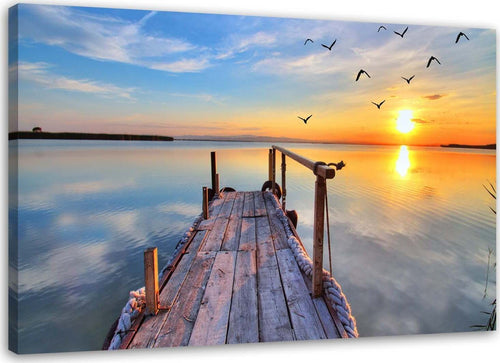 Quadro-su-tela,-Ponte-pedonale-del-tramonto