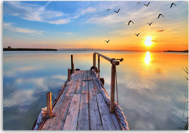 Quadro-su-tela,-Ponte-pedonale-del-tramonto