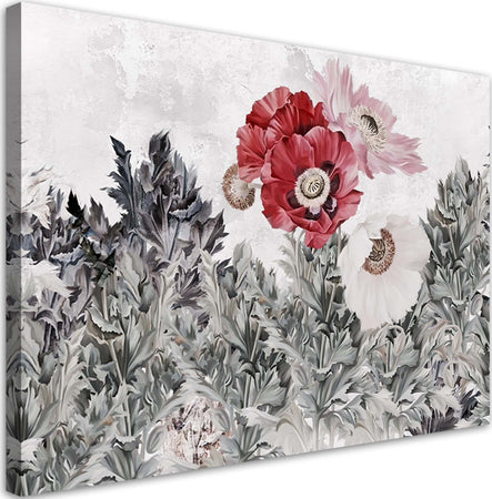Quadro-su-tela,-Poppie-rosse-dipinte-in-giardino