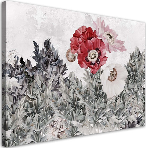 Quadro-su-tela,-Poppie-rosse-dipinte-in-giardino