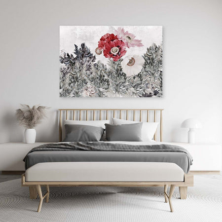 Quadro-su-tela,-Poppie-rosse-dipinte-in-giardino