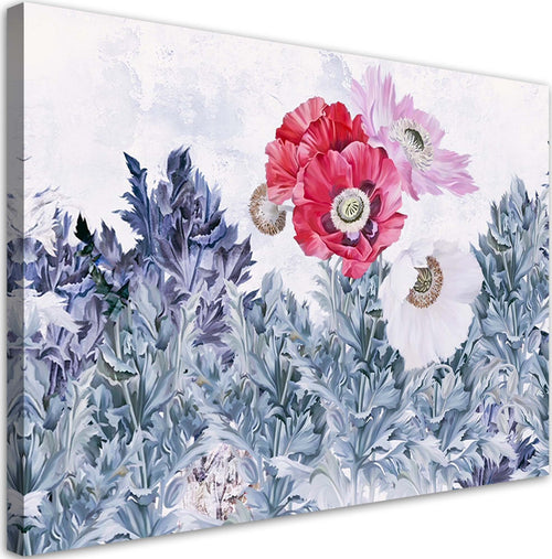 Quadro-su-tela,-Poppies-dipinti-in-giardino