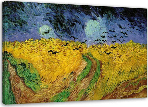 Quadro-su-tela,-RIPRODUZIONE-Campo-di-grano-con-corvi-V.-Gogh