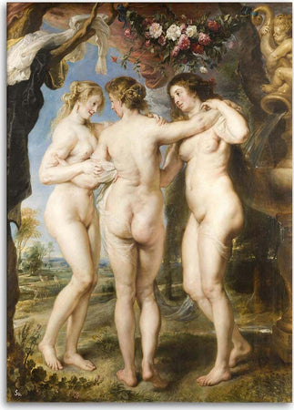 Quadro-su-tela,-RIPRODUZIONE-Le-tre-grazie-Rubens