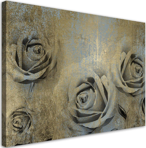 Quadro-su-tela,-Rose-dorate