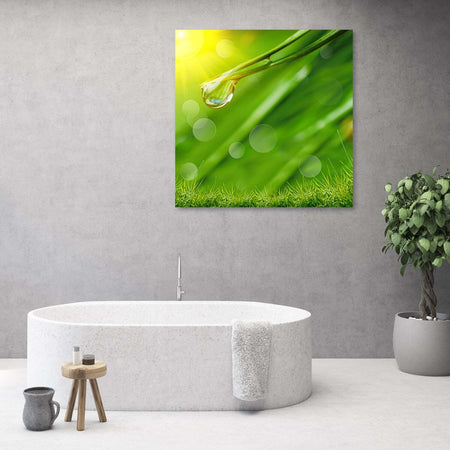 Quadro-su-tela,-Rugiada-sull'erba
