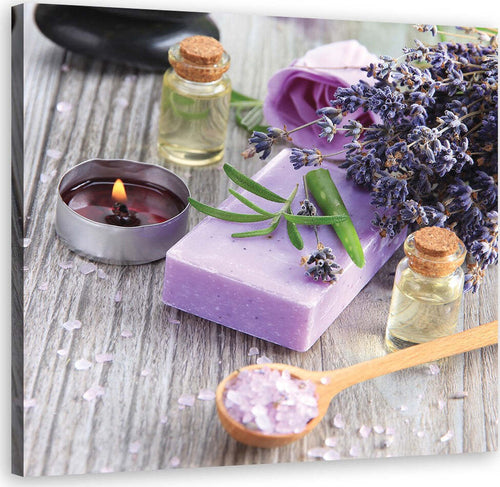 Quadro-su-tela,-Sapone-viola-zen-spa