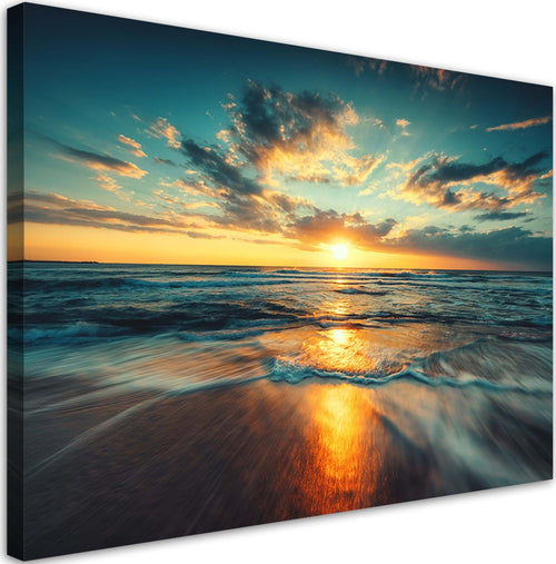 Quadro-su-tela,-Sea-Sunset-Beach
